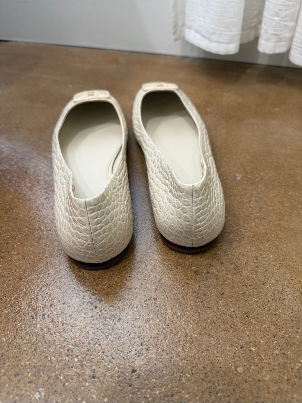 Tory Burch Georgia Square-Toe Croc-Embossed Leather Ballet Flats - Picture 5 of 7